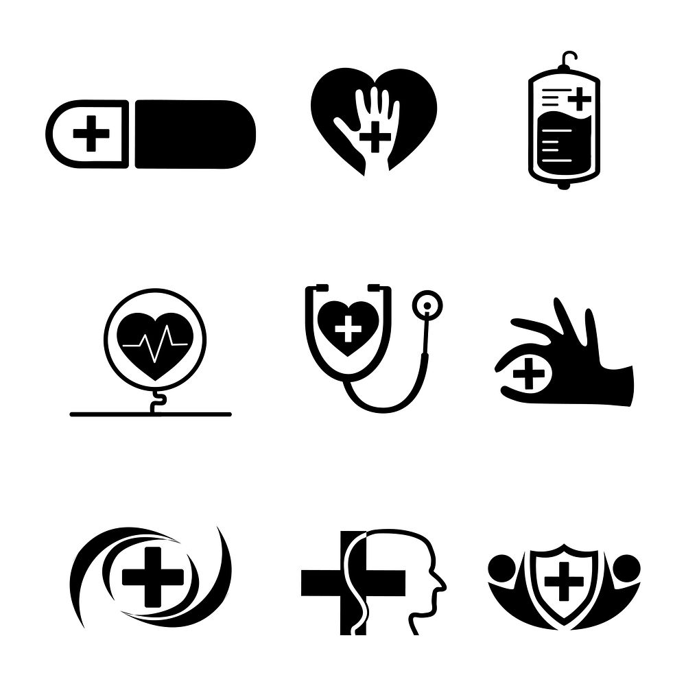 Medical service logos vector set