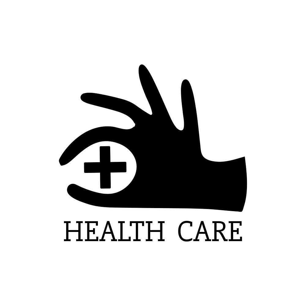 Black health care service logo vector