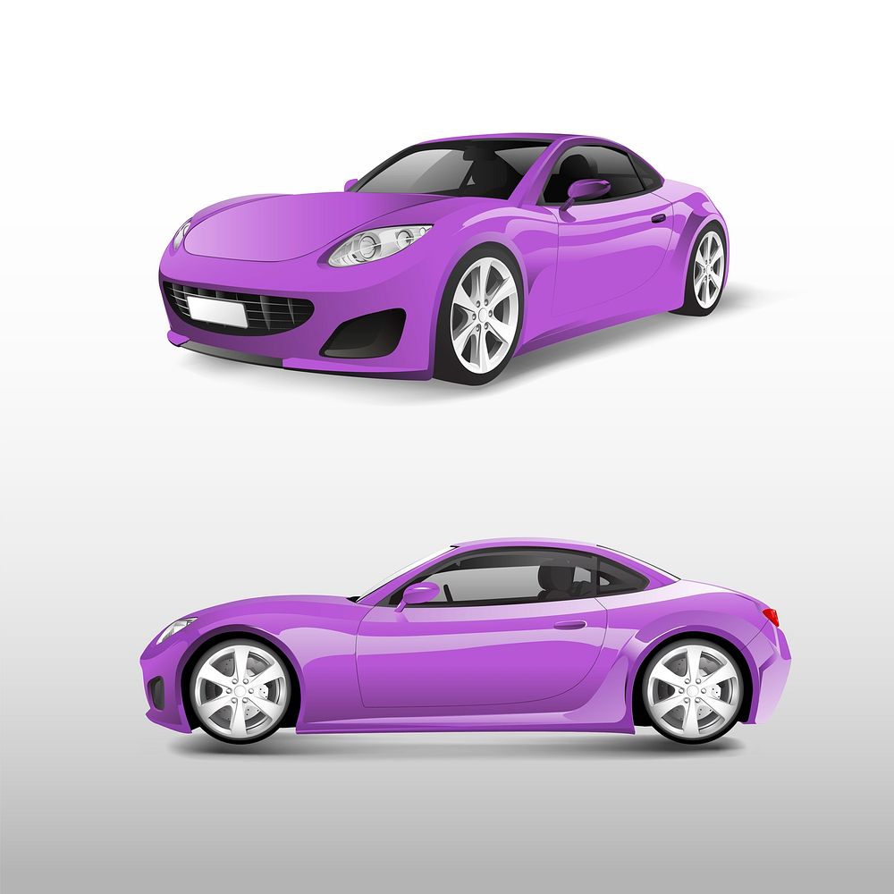 Purple sports car isolated on white vector