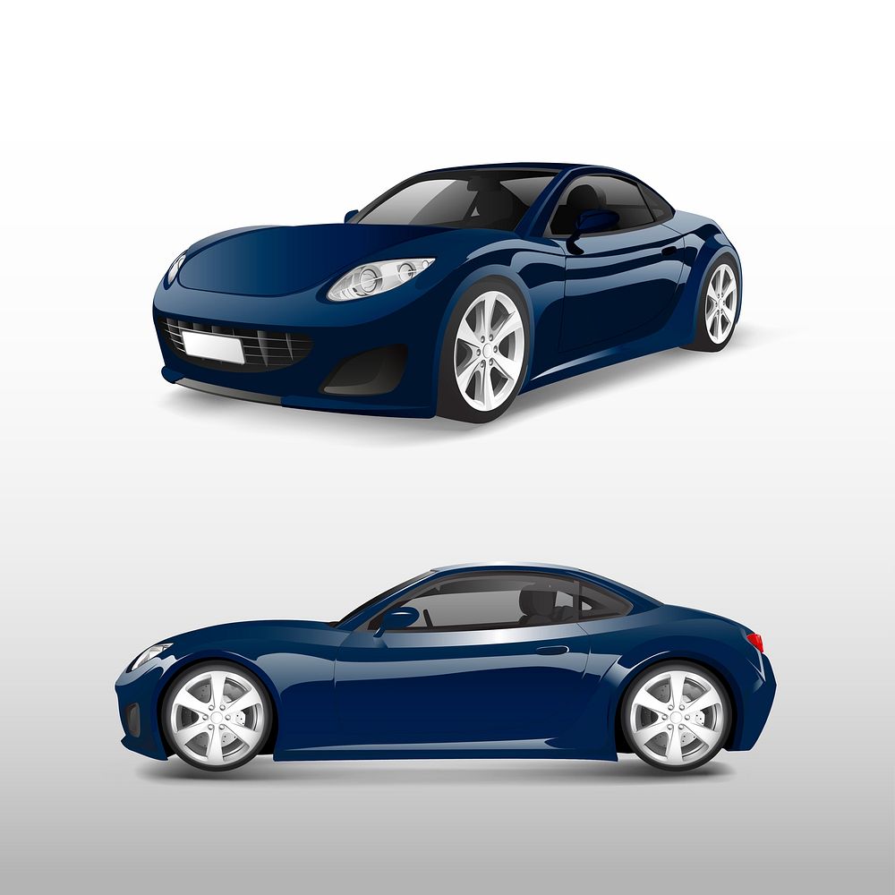 Blue sports car isolated on white vector