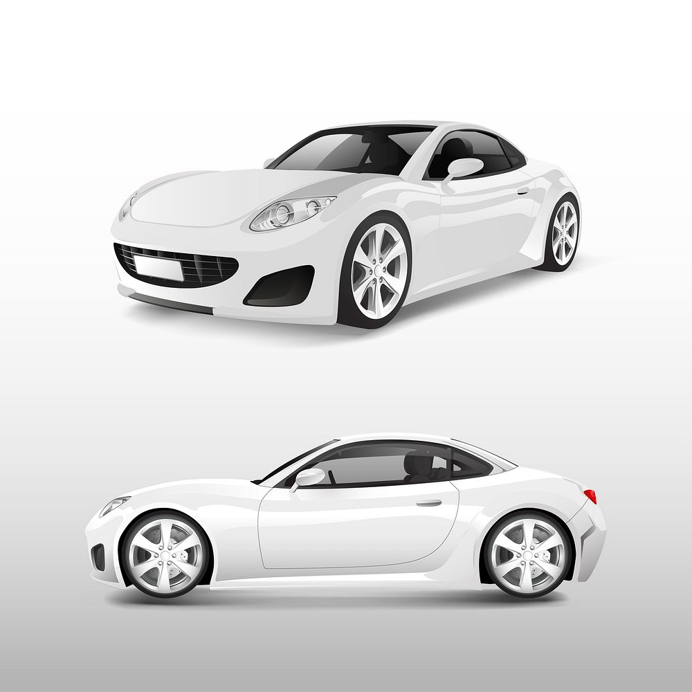 White sports car isolated on white vector