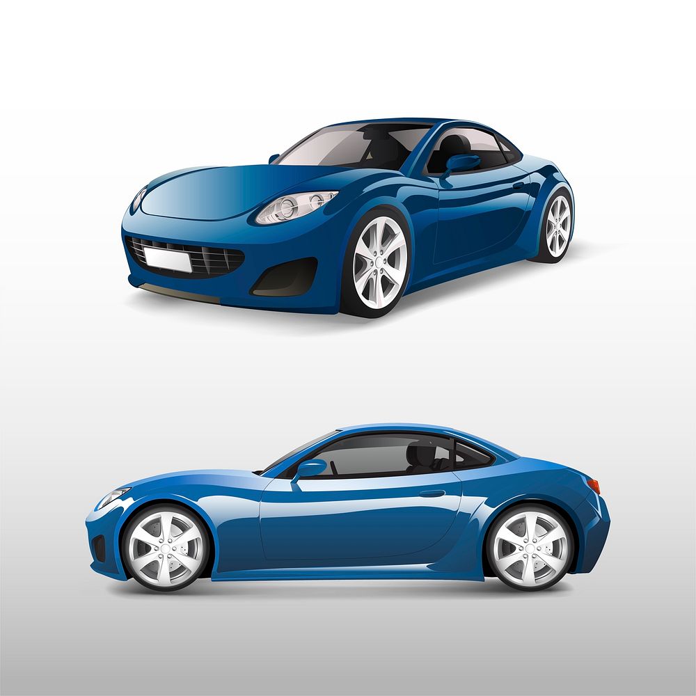 Blue sports car isolated on white vector