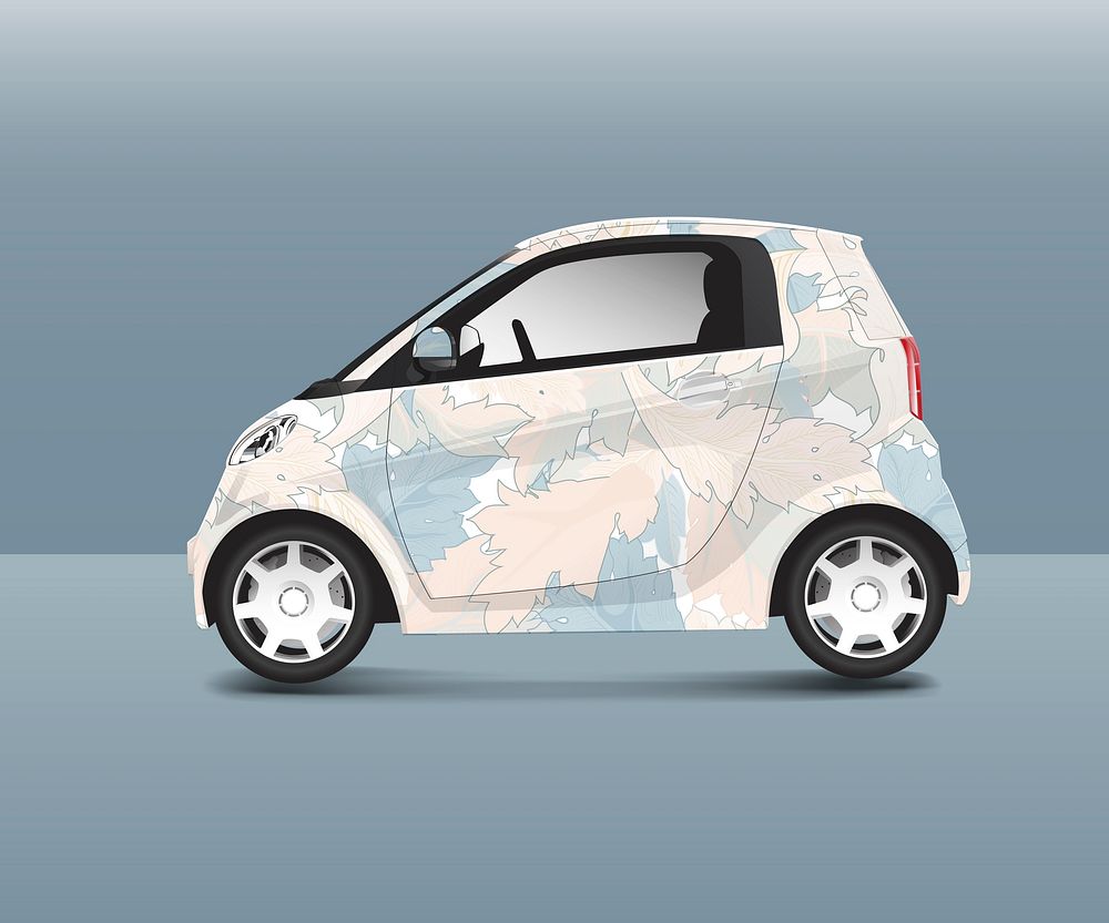 Compact hybrid car with special design vector