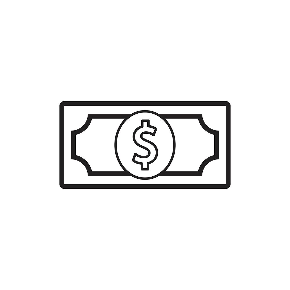 Banknote icon vector