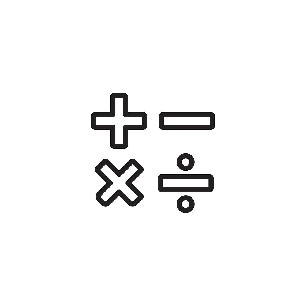 Math symbol vector