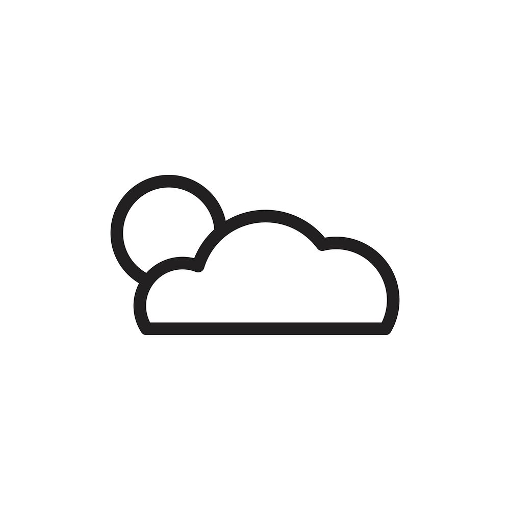 Sun and cloud weather icon vector