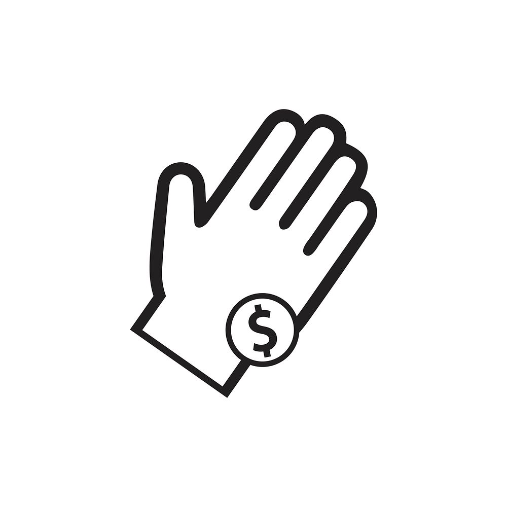 Hand begging for money icon vector