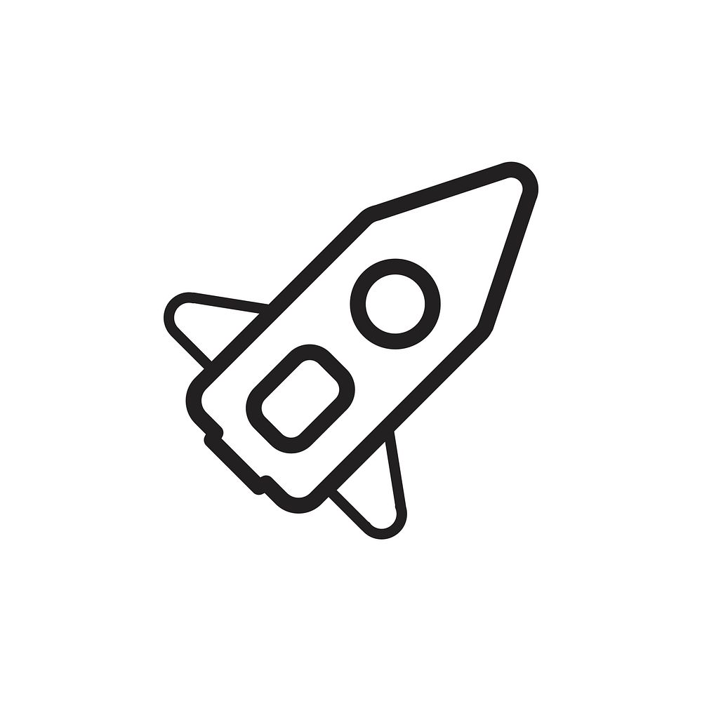 Startup rocket icon vector