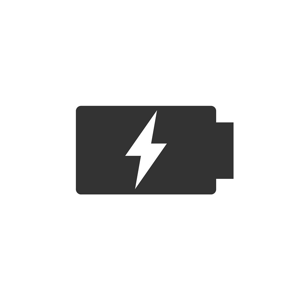 Battery charging with thunderbolt icon vector