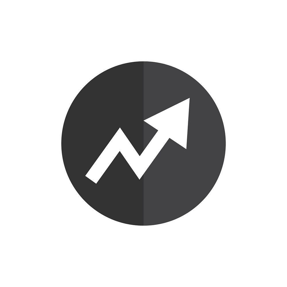 Growth graph with arrow icon vector