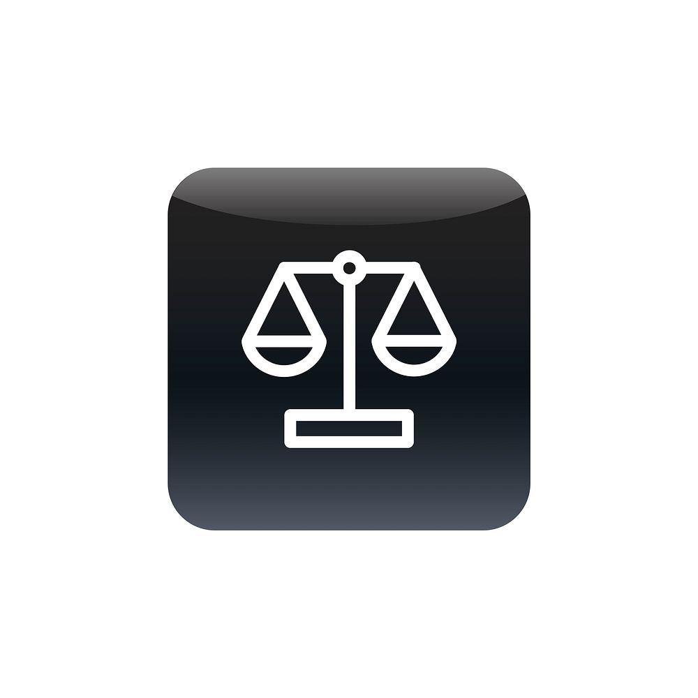 Justice scale icon vector