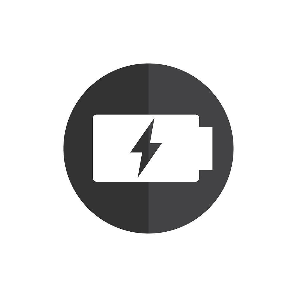 Battery charging with thunderbolt icon vector