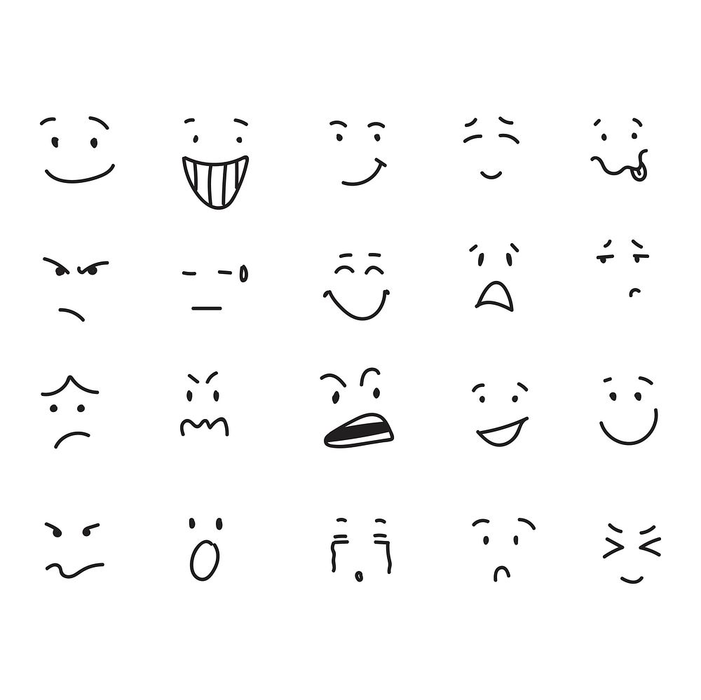Illustration set of emotion vector