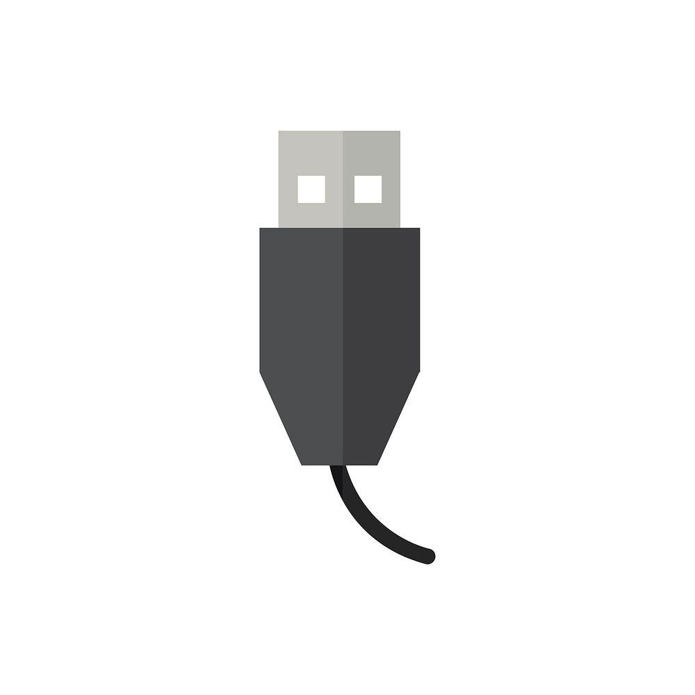 Illustration of USB port isolated vector