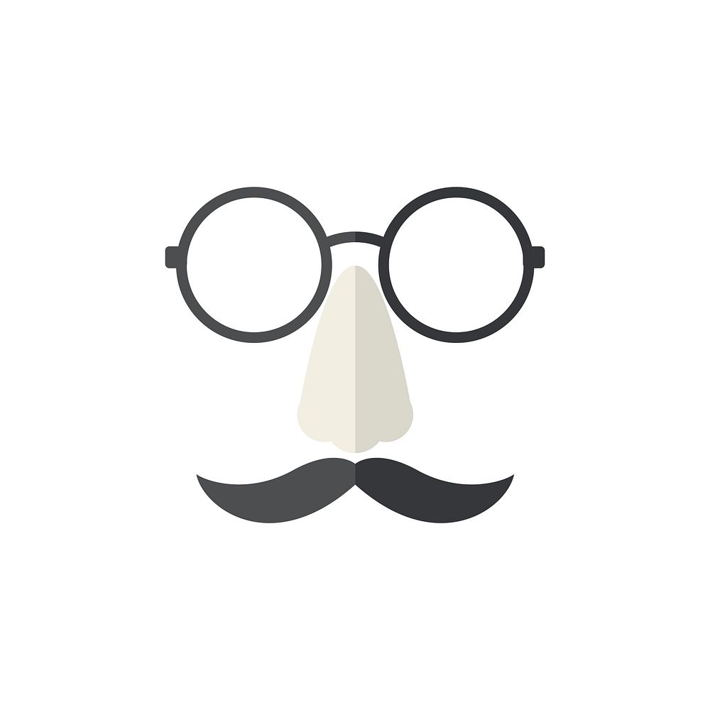 Illustration of round glasses and moustache vector