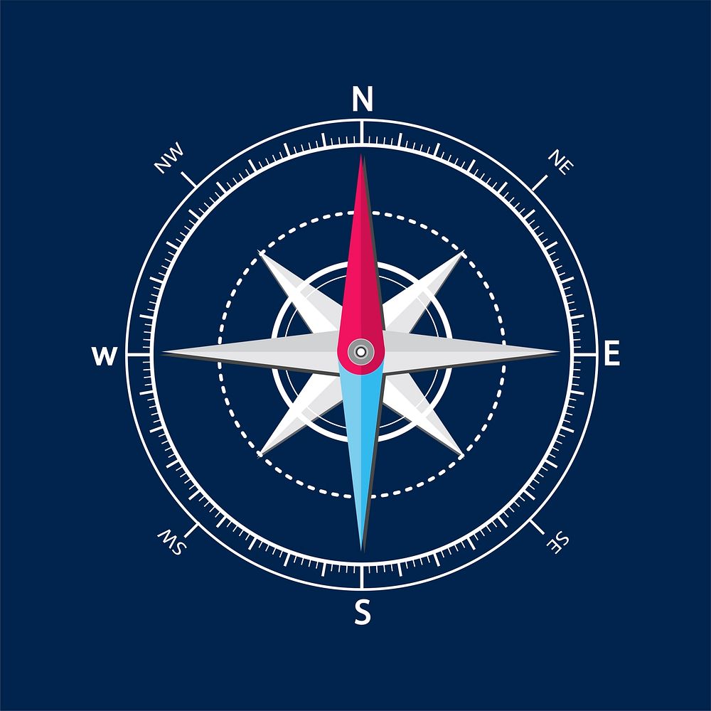 Illustration of compass vector