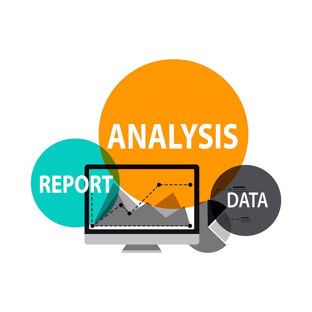 Illustration of business graph analysis vector