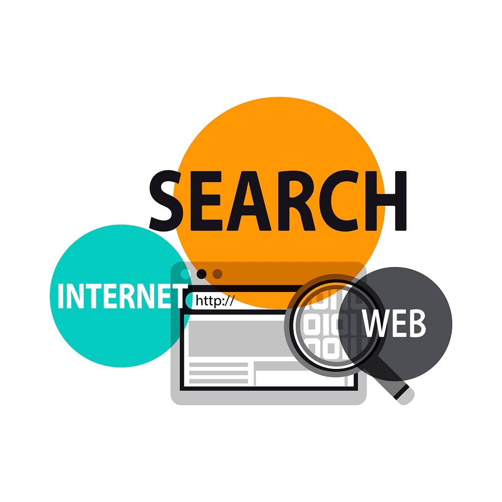 Illustration of searching website vector