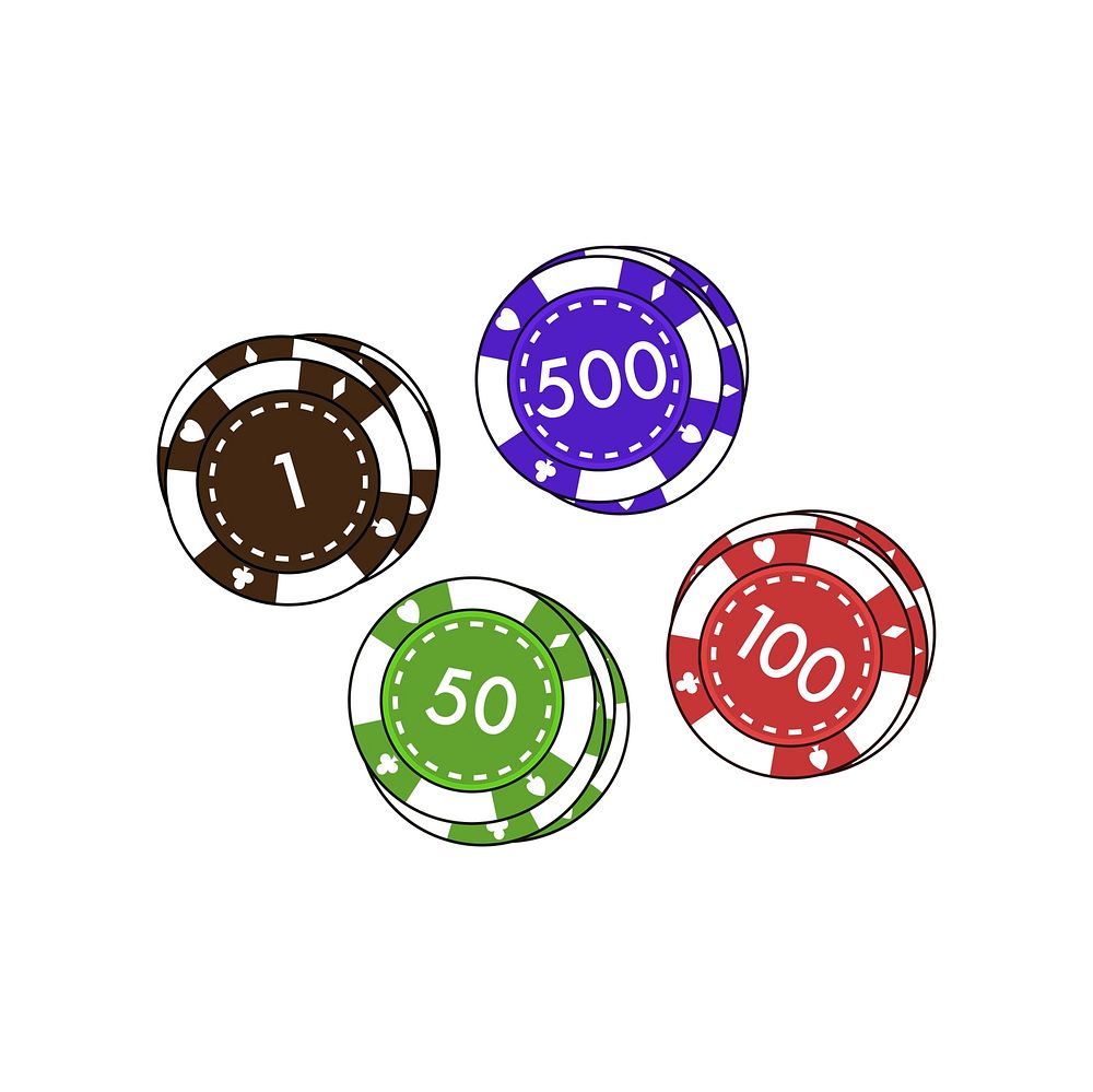 Illustration of gambling tokens vector