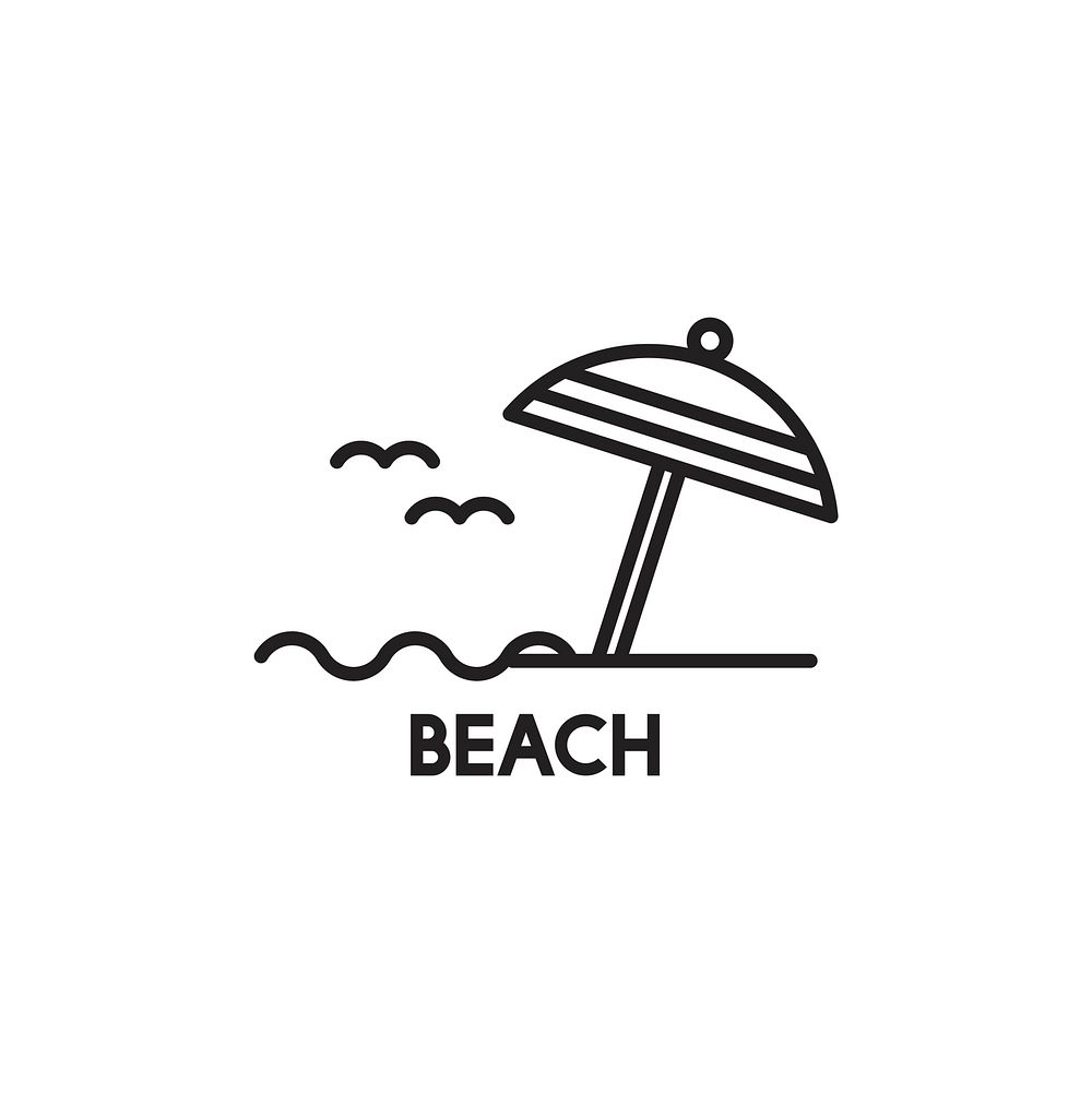 illustration of beach icon vector