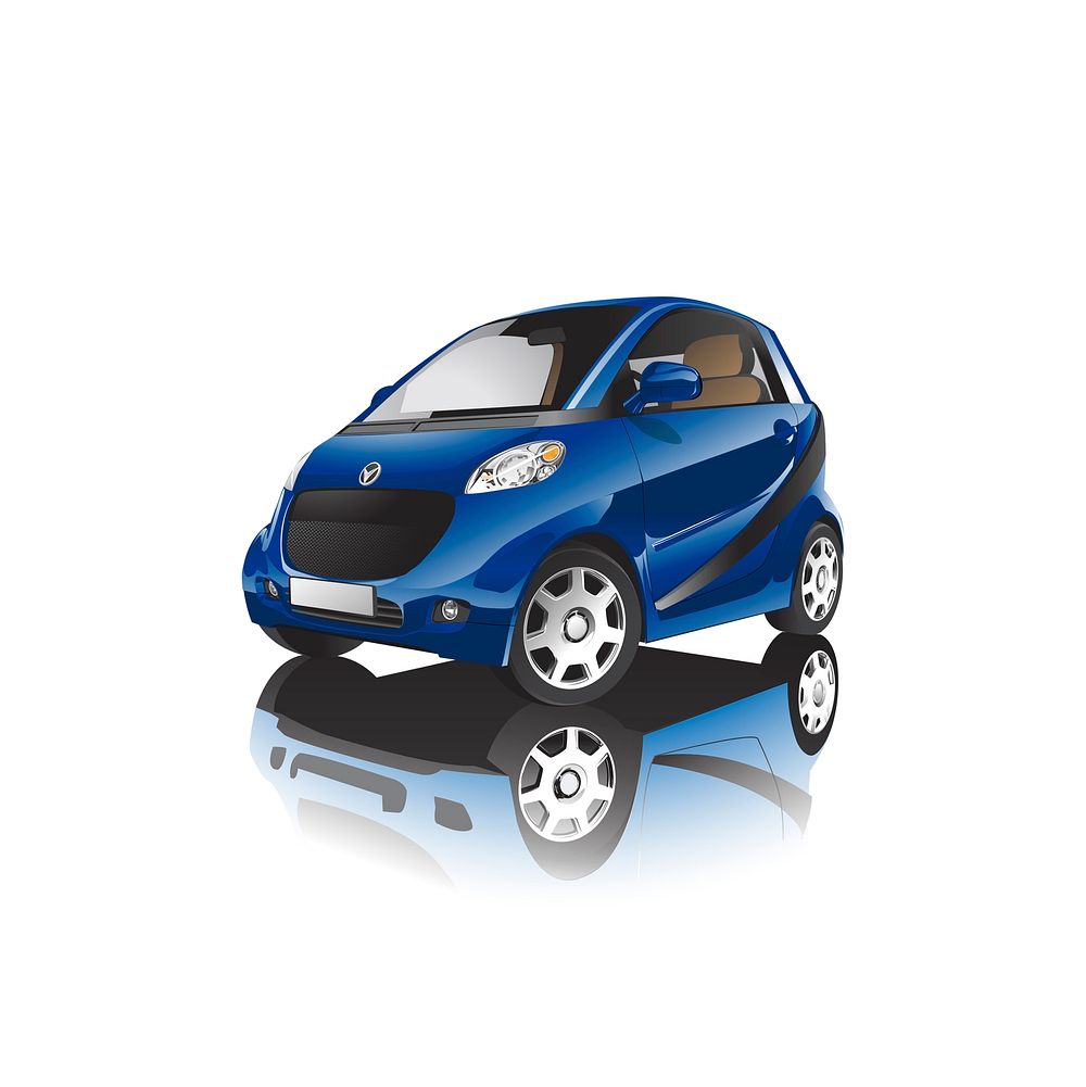 Blue micro car isolated on white vector