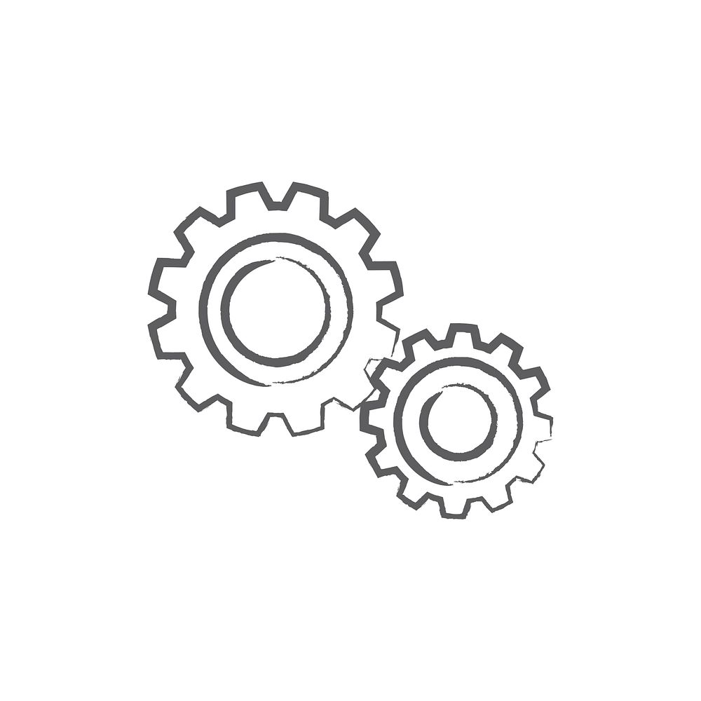 Illustration of gear doodle icon vector