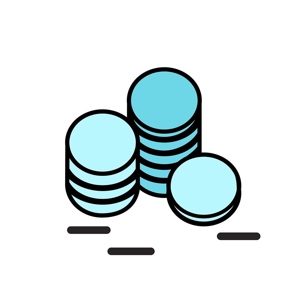 Illustration of coin icons vector
