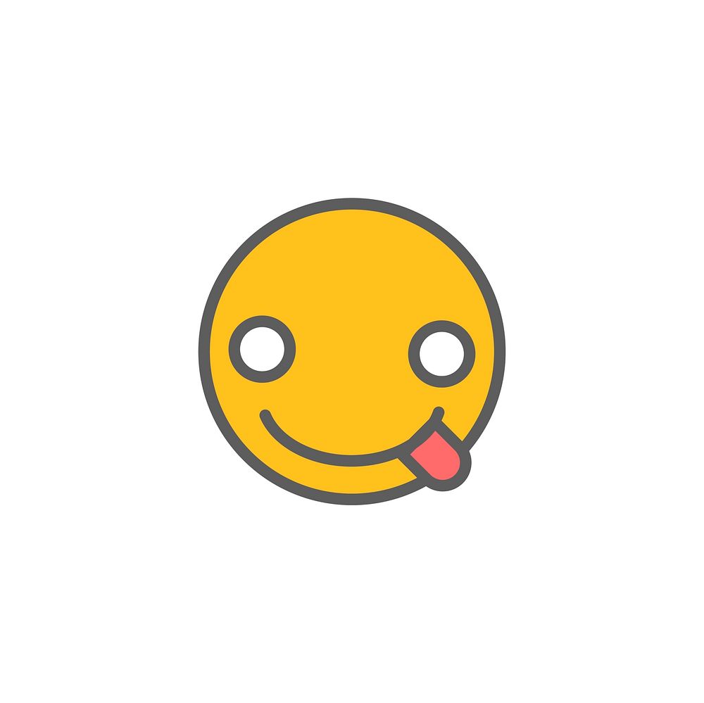 Illustration of smiling tongue out emoji vector