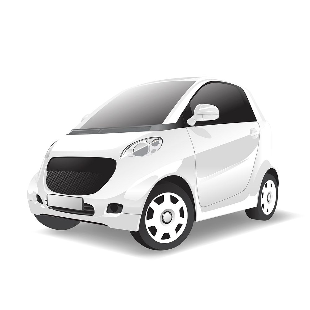 Three dimensional image of car isolated on white background