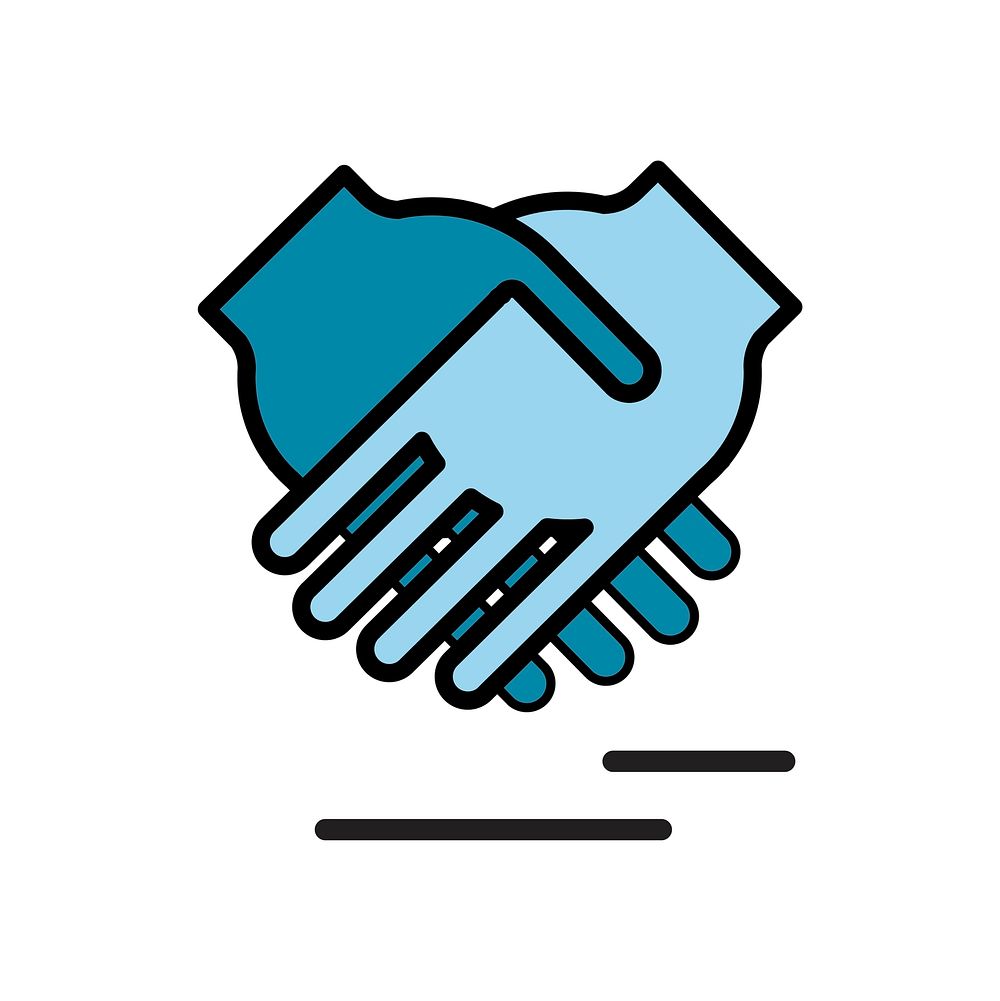 Illustration of helping hands support icons vector