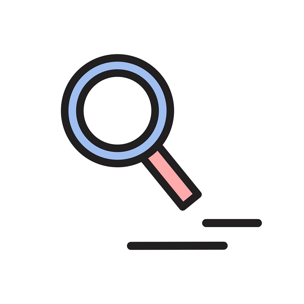 Illustration of magnifying glass icon vector