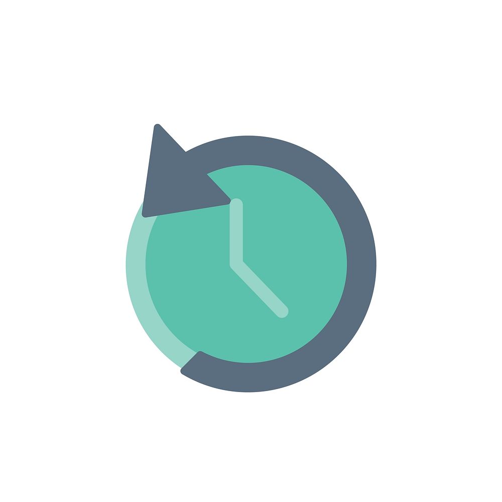 Illustration of reverse clock icon vector