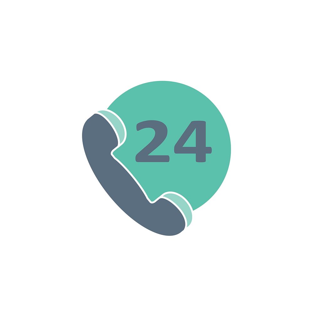 Illustration of 24 hours customer support vector