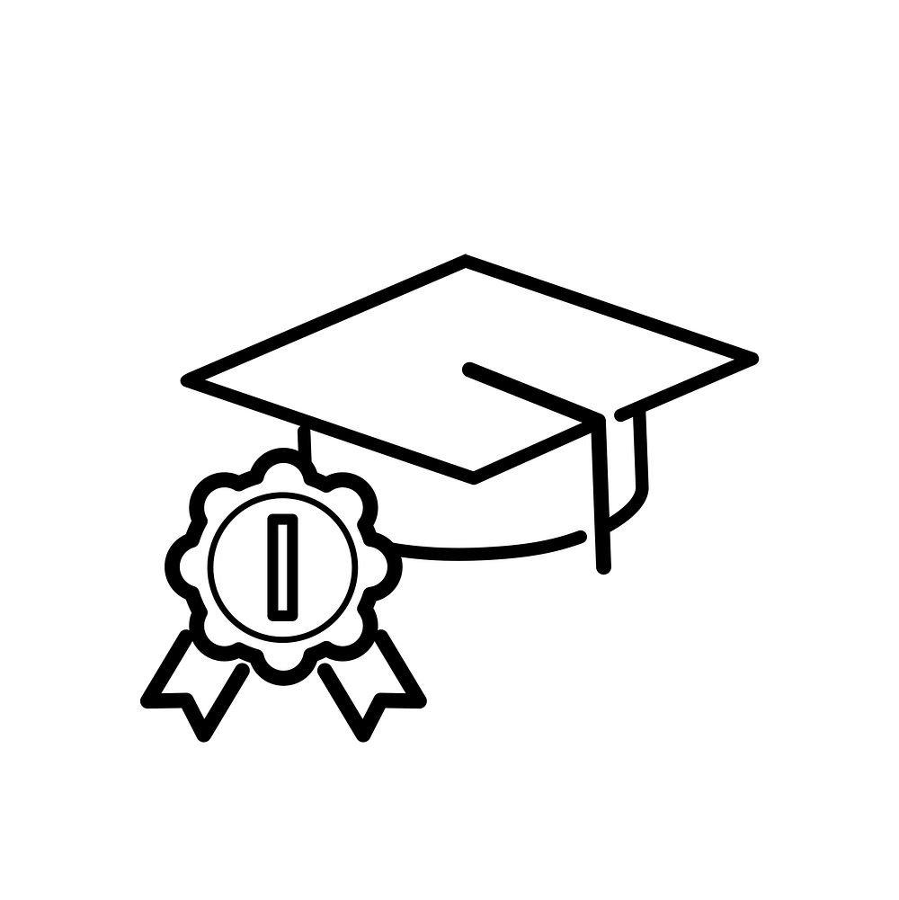 Illustration of graduation hat vector