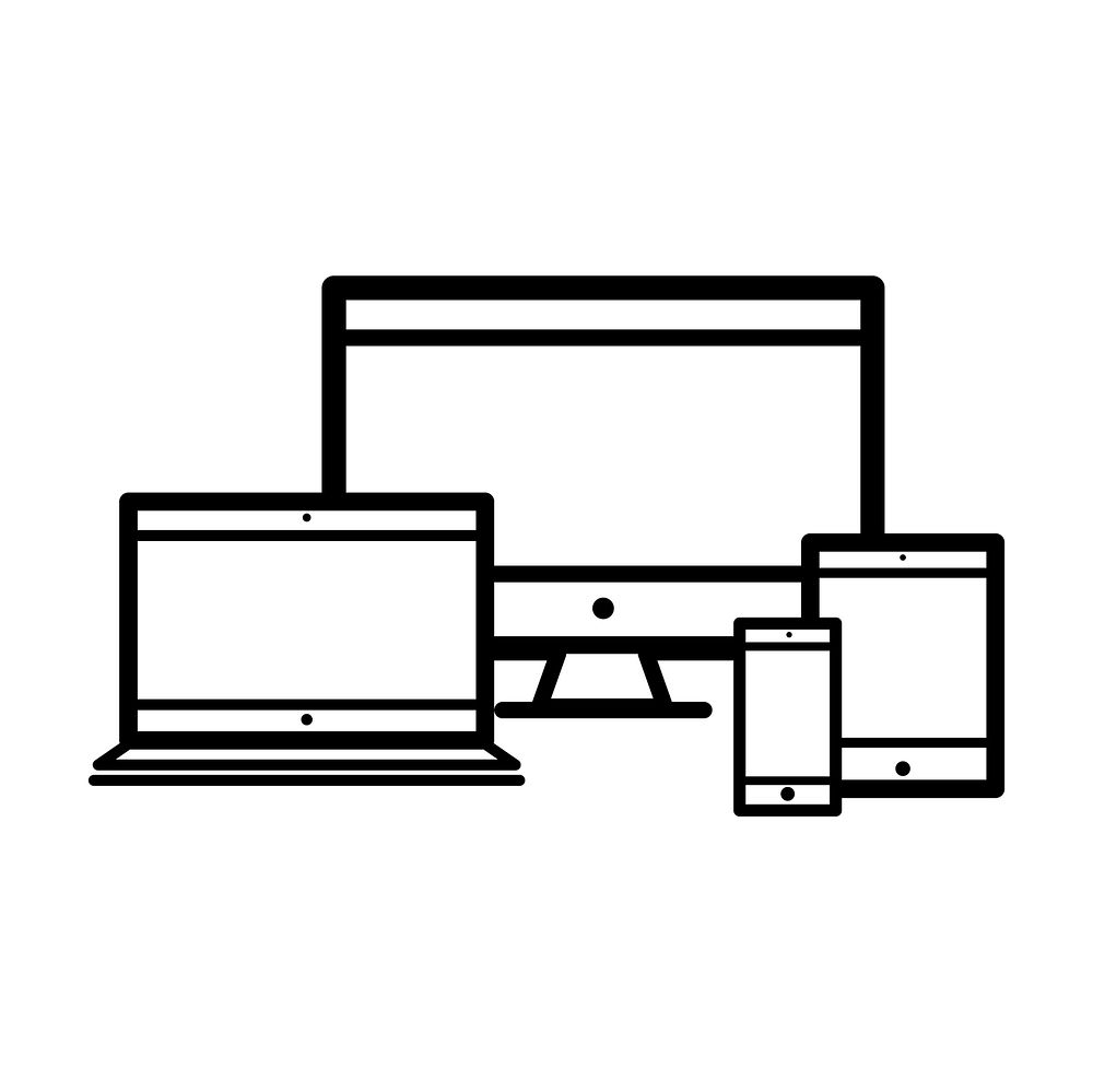 Illustration of digital devices collection vector