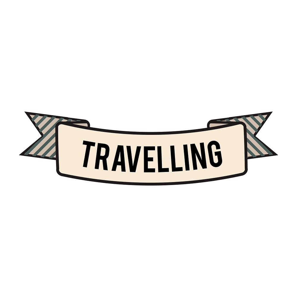 Illustration of travel ribbon banner vector vector