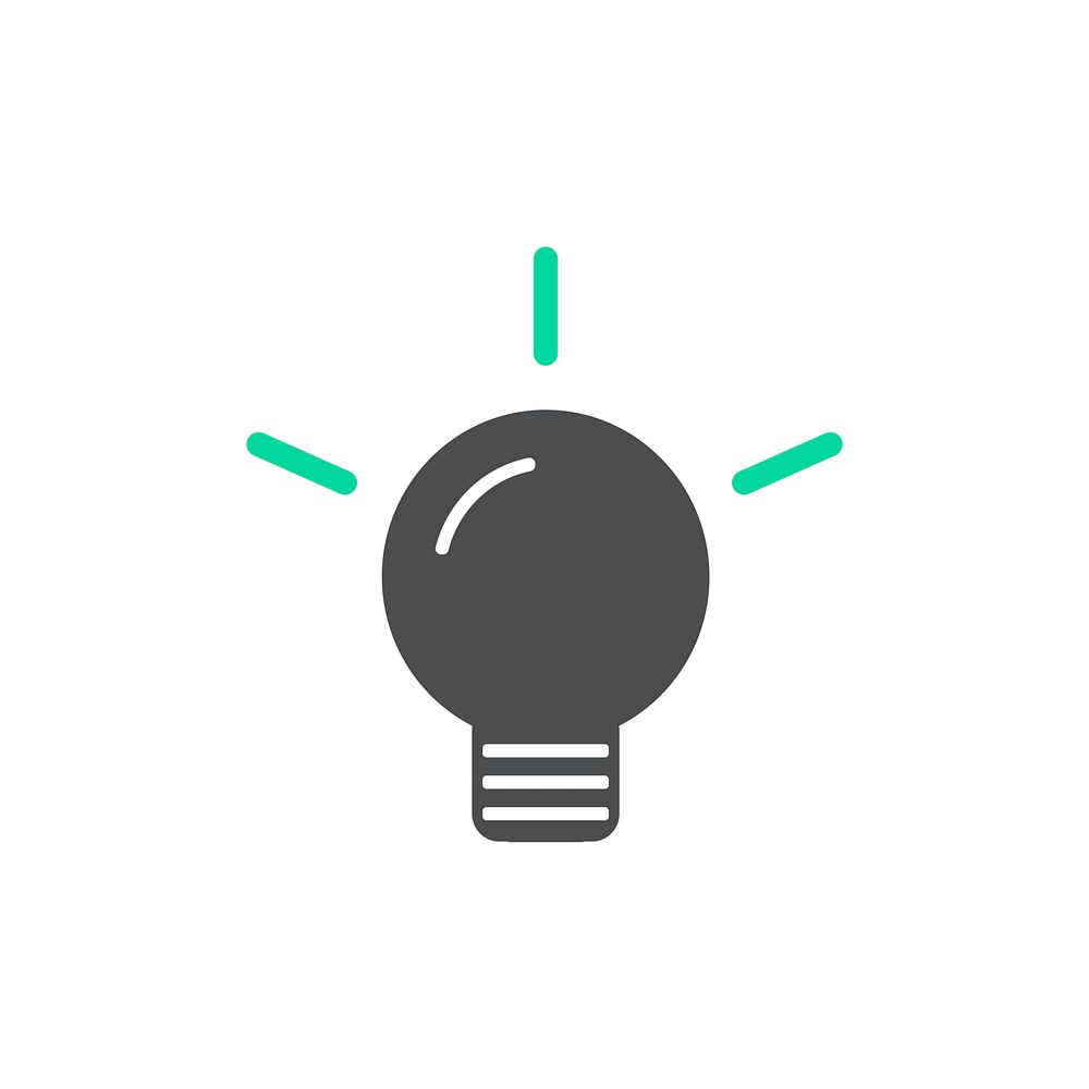 Illustration of light bulb icon vector