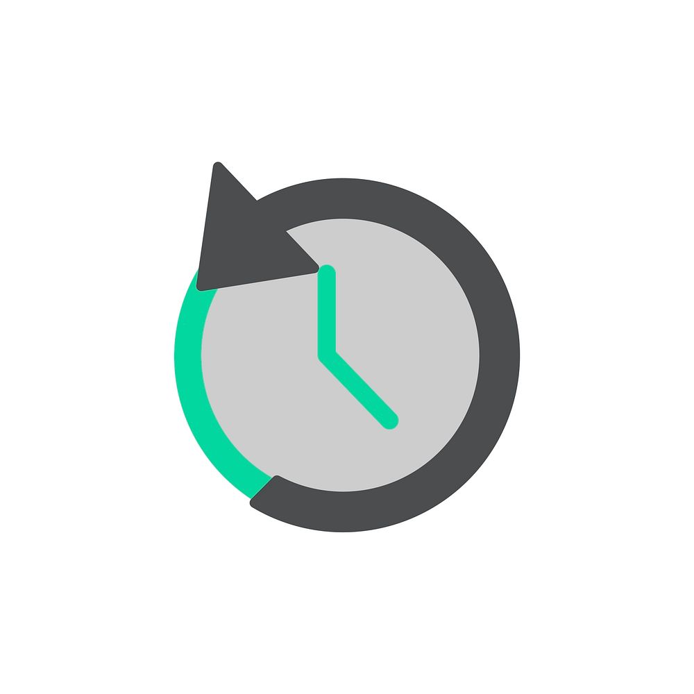 Illustration of reverse clock icon vector
