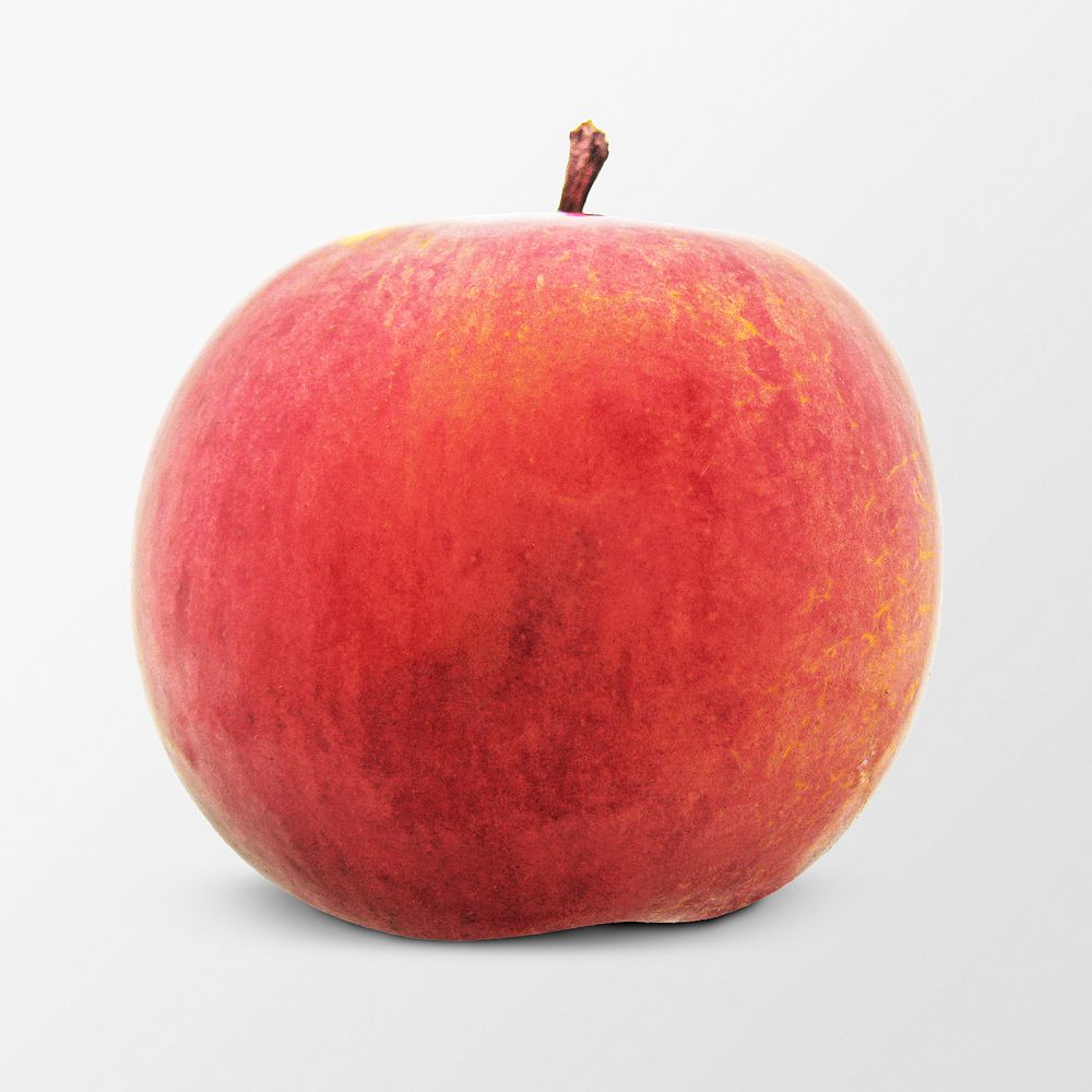 Organic peach clipart, red fruit psd