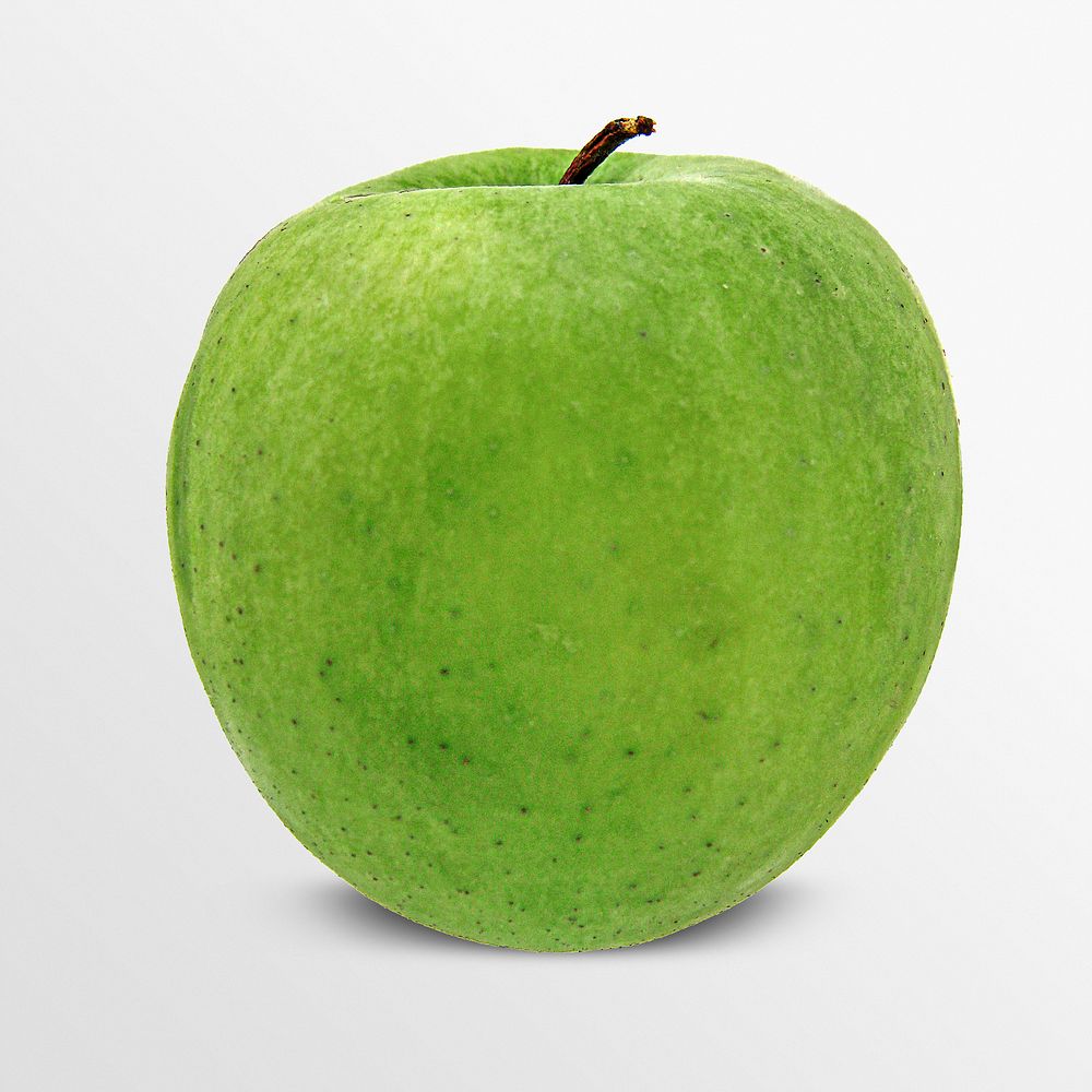 Green apple fruit sticker, granny smith psd