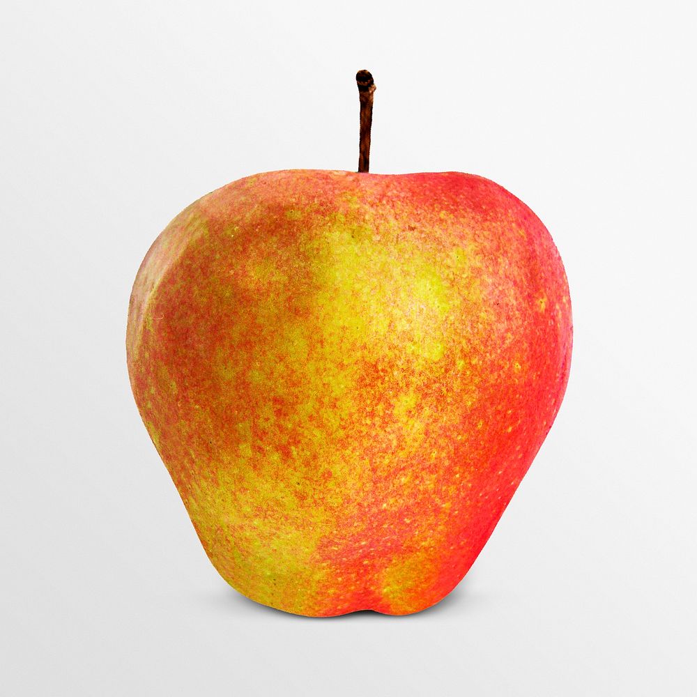 Organic apple clipart, red fruit psd
