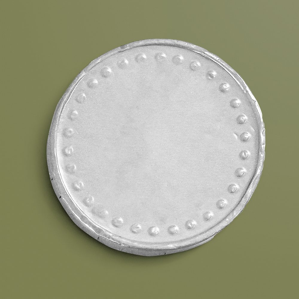 White wax seal mockup on a sage green background