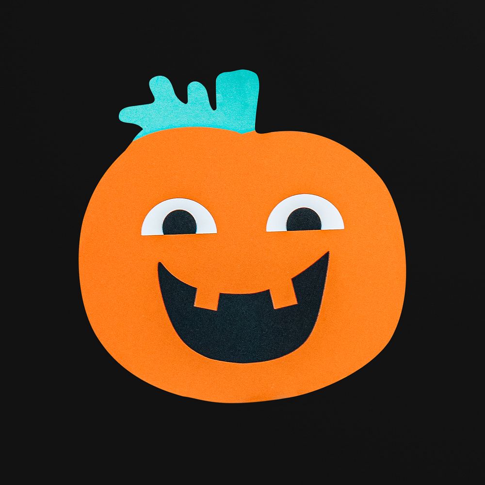 Happy Halloween pumpkin sticker overlay design resource 