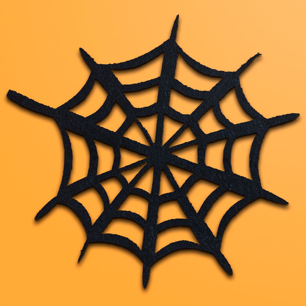 Black spider's web on an orange background design resource 