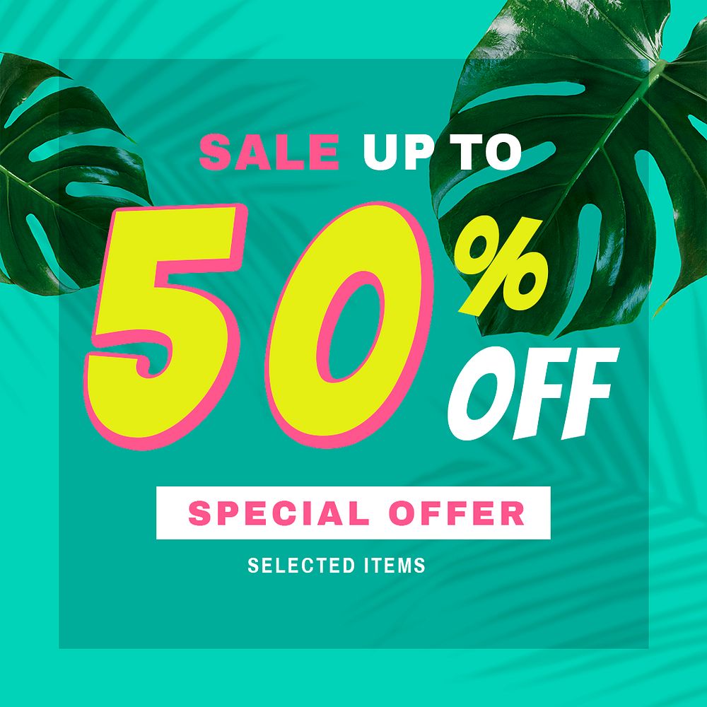 Up to 50% off template sale promotion advertisement