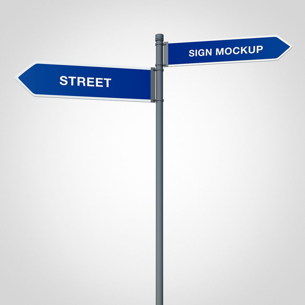 Street sign mockup, 3D rendering, city traffic psd