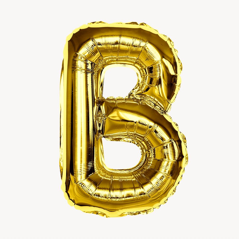 B letter balloon collage element, party alphabet, foil balloon 