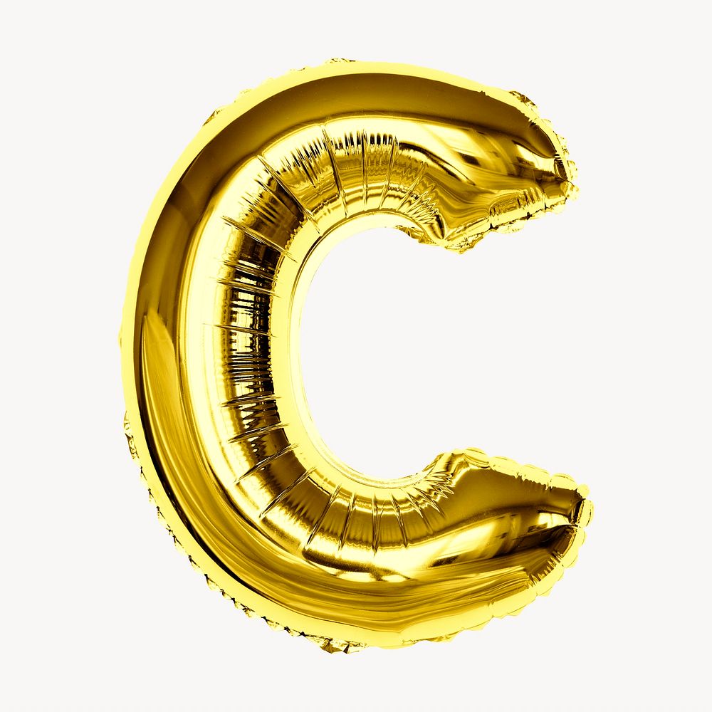 C letter balloon collage element, party alphabet, foil balloon 