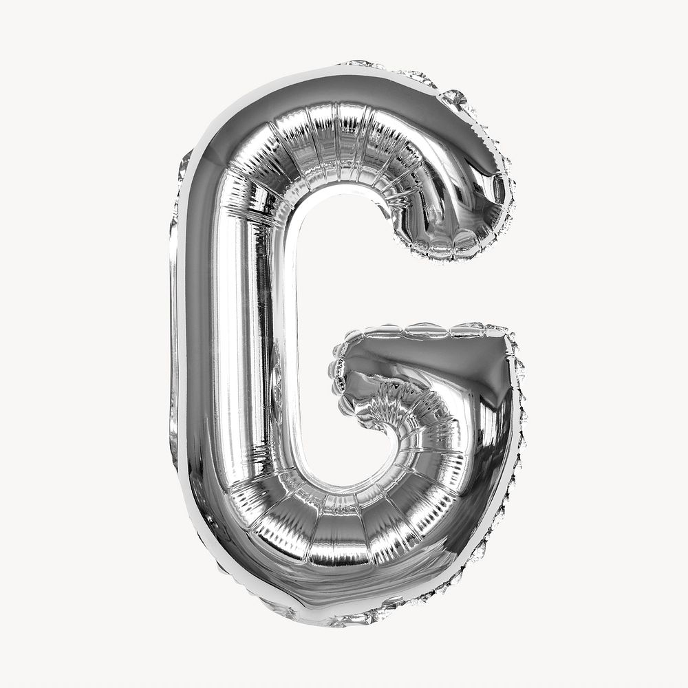 G letter balloon collage element, party alphabet, foil balloon