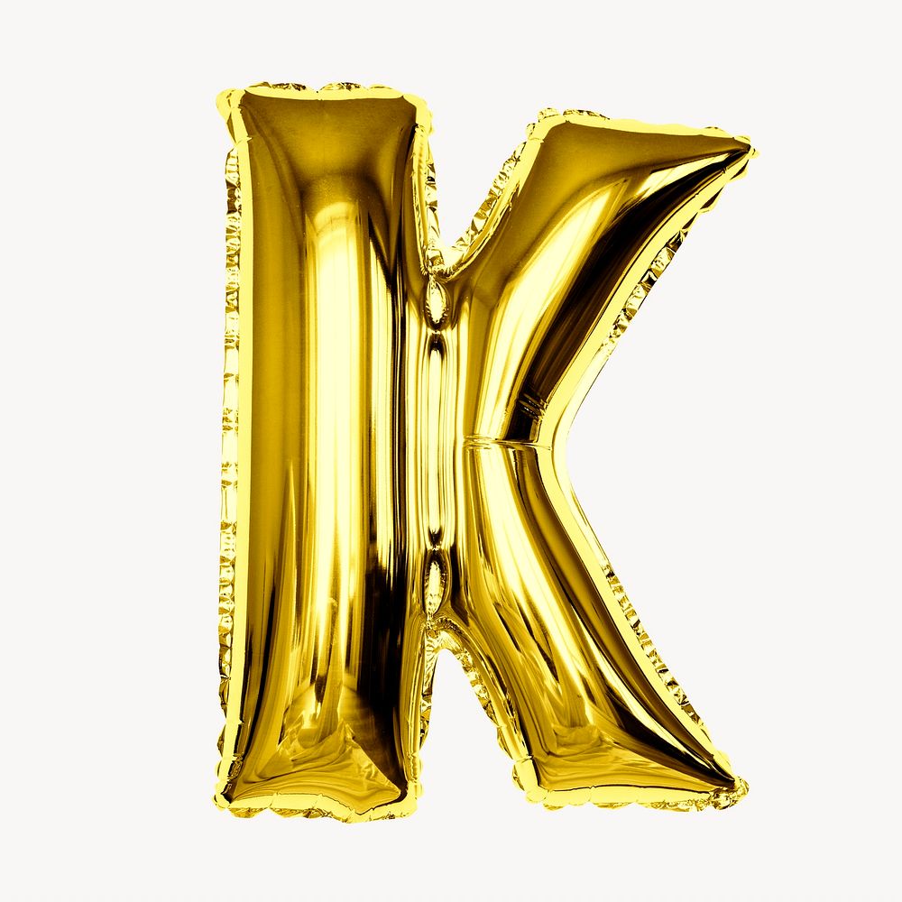 K letter balloon collage element, party alphabet, foil balloon 